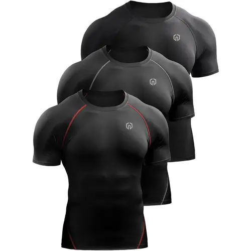 NELEUS Men's Compression Baselayer Athletic Workout T Shirts Activewear Athleisure Street Fit Fitness Sport Outfits Breathable Sweat Wicking summerwins