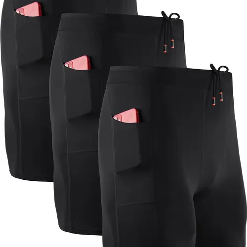 NELEUS Men's 3 Pack Running Compression Shorts With Pockets, HYROX, travel essentials, camping essentials tiktokshopbacktoschool