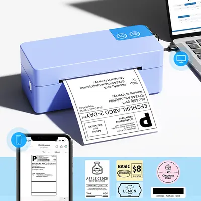 POLONO Bluetooth Thermal Shipping Label Printer, Wireless 4x6 Label Printer for Small Business, Compatible with USPS, Amazon, Shopify, iOS/Android/Windows/Mac, Fathersdaygift, summerwins