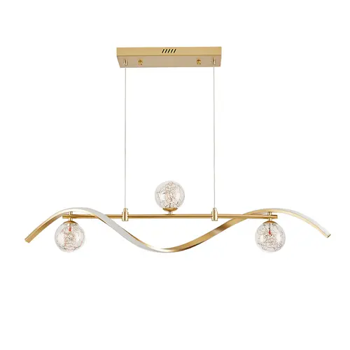 Homary 4-Light LED Linear Kitchen Island Pendant Lamp, Gold Glass Globe Shape Shade, Dimmable Contemporary Decorative Ceiling Lighting with Even Spread & Ambient Style, Decorative Lights, 4Light Even Spread,sohochic