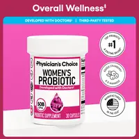 Physician's Choice Women's Probiotic Daily Digestive, Gut Health, Urinary Tract, and Immune Support for Women with 50B CFUs, Cranberry & Prebiotics