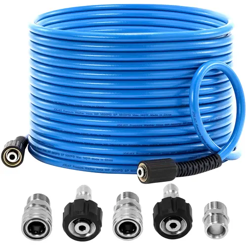 JOETET Pressure Washer Hose 1/4”, Kink Resistant Power Washer Hose, High Pressure Replacement Hose, Compatible with M22 Fittings Stainless Steel, 3600 PSI, Blue, DealsForYouDays, Kink Free Hose, Pressure Hose,toolupgrade