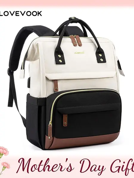LOVEVOOK Laptop Backpack for Women, 15.6-17.3 Inch Work Business Backpacks Purse With Large Capacity, Waterproof Nurse Bag College Bookbag for School, Waterproof Casual Daypack for Travel TikTokShopBackToSchool