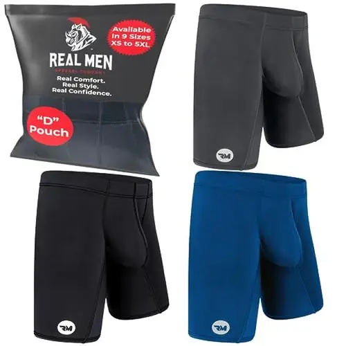 Men's 6-in Nylon 3-Pack Soft Comfy Briefs - Assorted Color (Blk/Blu/Gry) Ice Silk Activewear, Pinch-Free Space, Stretchy Cut, Sweat-Wicking, Quick Dry, Sexy, Ideal for Workouts, Gym