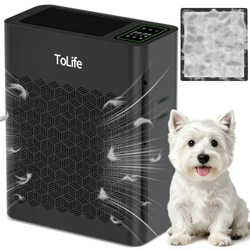 ToLife TZ-K2 Air Purifier for Large Rooms (up to 1095 Ft²). PM 2.5 Display, Auto Mode, Timer, HEPA Filter—removes smoke, pollen, and pet dander!