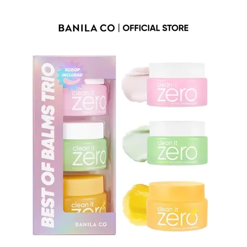 BANILA CO Clean it Zero Best of Balms Trio | Cleansing Balm Set - Original, Pore Clarifying, Brightening