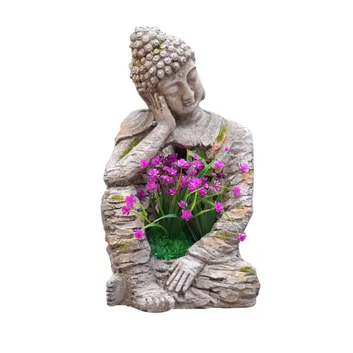 Homary Outdoor Sleeping Buddha Statue - Magnesium Oxide Plant-Ready Pot, Garden Sculptures Statues, Indoor/Outdoor Fit, Peaceful Zen Vibe, Home Improvement Garden Decor,sohochic