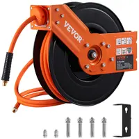 【toolupgrade】VEVOR Retractable Air Hose Reel Max. 100 FT300 PSI Hybrid Air Hose Air Compressor Hose Reel with 5 ft Lead inCeiling / Wall Mount Heavy Duty Single Arm Steel Reel