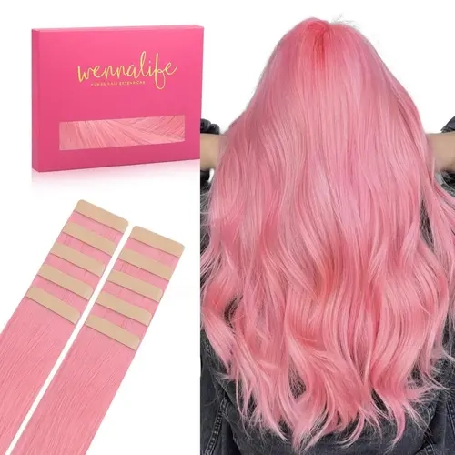 WENNALIFE 10pcs Colored Tape In Hair Extensions Human Hair 20g to 25g 10 to 26 inch Remy Invisible Tape Ins Straight Coachella #tiktokshopbacktoschool #sohochic