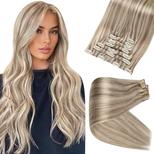 Full Shine Seamless Clip In Human Hair Extension Straight Hair 120g 8 Pcs Easy to Apply Natural Straight Remy glueless Hairpiece FallPicks #SohoChic #tiktokshopstockup
