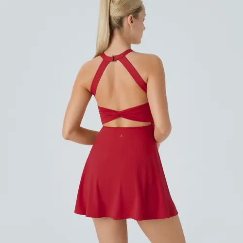 Halara Backless Twisted Active Dress A-C Cups #BackToSchool