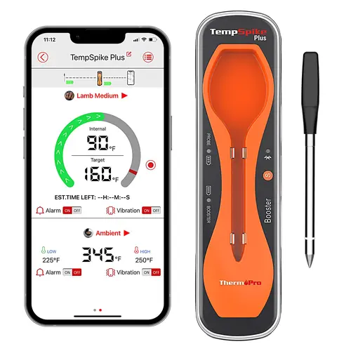 TempSpike Portable Digital Meat Thermometer Bluetooth, App Control, Wireless, Steel Probe for Cooking, Grill, Smoker, Oven, BBQ,summerwins ,Kitchen Temperature Monitoring,campingessentials,campinggear(TP970 Bundle),home essentials