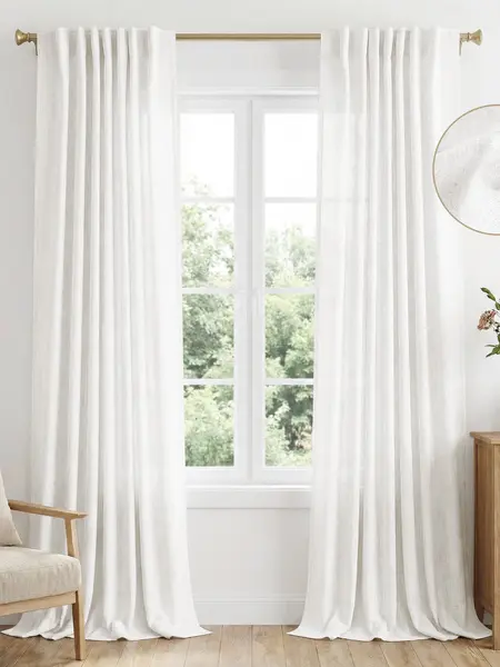 Inovaday | Light Filtering Curtains-2pcs Linen Curtains For Bedroom,Living Room,Unlined Curtains Drapes Back Tab Semi Sheer Privacy Curtains, Farmhouse Outdoorfun,Back To School Renter Friendly/Dorm Essentials,Home Decor,sohochic