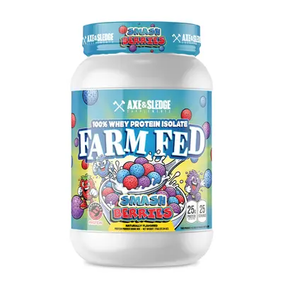 Axe & Sledge Farm Fed Whey Protein Isolate Supplement, 25g of Protein Gluten-Free, Whey Isolate, Build Muscle