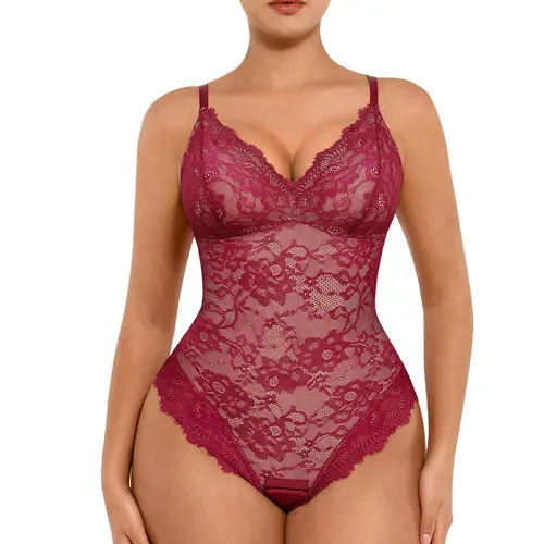 FeelinGirl Sexy Lace Bodysuits Shapewear for Womenswear Mesh Nylon Clothing Seamless Underwear Womenswear Tops Valentine's Day Gift  newarrivals SohoChic