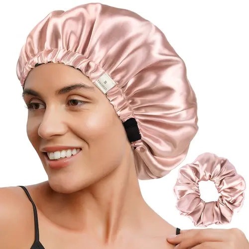 YANIBEST Adjustable Satin Bonnet Double Layer Satin Bonnet Hair Bonnet for Sleeping Bonnets for Women Hats Curly Natural Hair, Blush Pink TikTokShopBlackFriday Heatless Haircare #SummerWins#DealsForYoudays,sohochic