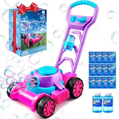 Kids Toys Automatic Bubble Mover Bubble Machine Summer Outdoor Toys Games, Automatic Bubble Mover Push Toy Gift Kids Outdoor Play