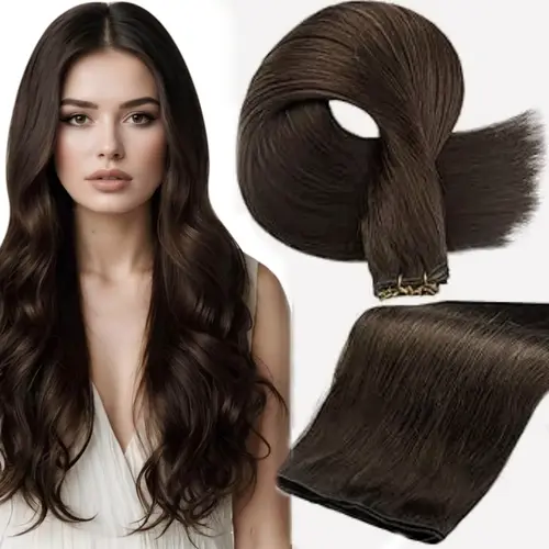Full Shine Genius Weft Hair Extensions Hand Tied Weft Human Straight Hair For Women 50-60G #tiktokshopsummersale