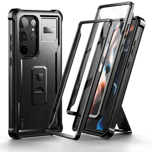 Dexnor Full Body Shockproof Cellphone Cover & Accessories for Samsung Galaxy S23 Ultra 5G (6.8in) - Extra Front Frame, Heavy Duty Military Protection, Built-in Screen Protector, Customized Kickstand, Shock-Absorbing Corner Edges