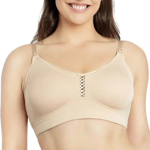 PARFAIT Erika P58611 Women's Full Bust Fit Wire-Free Maternity Underwear Bra - Polyester Blend, 1-Hand Clip, Supportive Inner Sling, Adjustable Straps, Seamless Comfort, Postpartum Nursing Convenience Maternity Solid Bra Pregnancy Maternity Bra