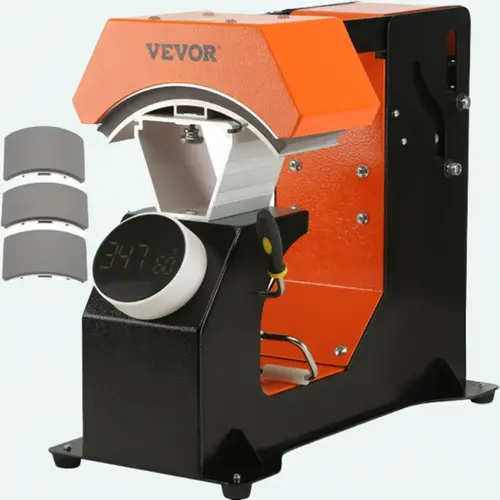 【toolupgrade】VEVOR Multifunction 3-in-1 Household Appliances Auto Hat Heat Press with 3 Interchangeable Platens (6.6"x2.7", 6.6"x3.8", 6.1"x3"), Knob-Style Digital Display Control Panel, Auto Release for Hands-Free, Heat Transfer for Hat Making, Auto Shut