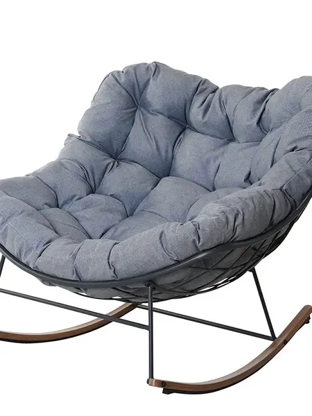 GRAND PATIO Royal Rocking Chair with Thick Cushions, Ergonomic Outdoor Patio Rocker for Front Porch, Balcony & Backyard, Heavy-Duty All-Weather Chair, UV & Rust Resistant