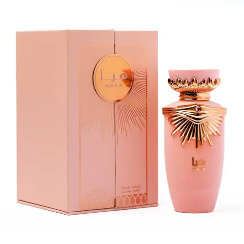 Lattafa HAYA Women's Perfumes, 3.4oz(100ml) Elegant Alluring Fragrance with Gardenia, Rose, Vanilla Rose, and Strawberry Vanilla Notes