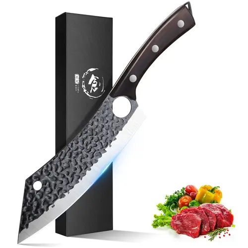 【Summervibes】Purple Dragon Hand Forged Kitchen Knives 8 Inch Ultra Carving Knife for Meat Vegetable Japanese Slicing Knife High Carbon Steel BlackFriday Gift,Perfect Father's Day  Gift!FallFreshness, Kitchenware, Cutting