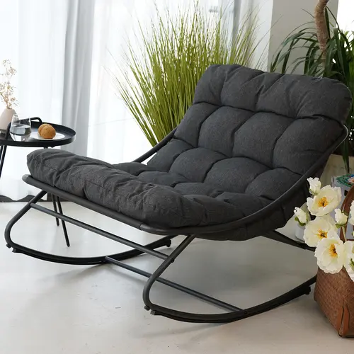GRAND PATIO All-Weather Outdoor Rocking Chair with Thick Cushions - Armless Modern Patio Furniture Rocker, Weatherproof Outdoor Rocker for Balcony, Porch, Garden & Backyard, Rocker Patio Chairs