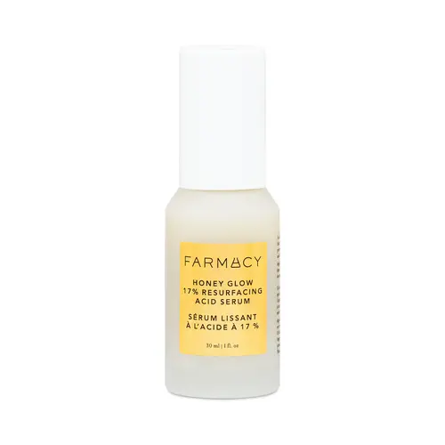 Farmacy Beauty Honey Glow 17% AHA+BHA Resurfacing Acid Serum - Hypoallergenic 30ml Exfoliant Night Serum for Hyperpigmentation, Brightening, Daily Soothing, Clarifying, Smooth Skin & Glow Up