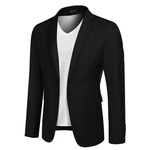 COOFANDY Mens Sport Coat Casual Blazer One Button Business Suit Jacket Classic Menswear Fashion Outfit Vneck Long Sleeve