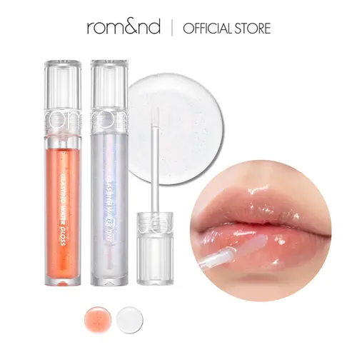 rom&nd Glasting Water Gloss 00 Meteor Track - Liquid Lip Gloss Plumper, #water_coated Lip Care for Dry Adults, Smoothing & Hydrating with Sweet Almond Extract, 4.6g