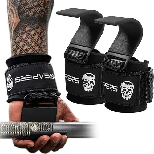 Gymreapers Heavy-Duty Weight Lifting Hooks Gymreapers - Black