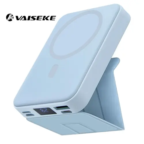 Magnetic Power Bank, Portable power chargers, 10000mAh Folding Wireless Portable Charger with USB-C Cable, For Smartphone & Cellphone 22.5W PD Fast Charging for iPhone 17/16/15/14/13/12 Pro/Pro Max/Plus/Mini, Silicone, Devices,sohochic