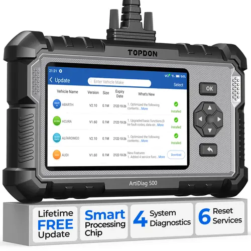 #Toolupgrade | TOPDON AD500 OBD2 Scanner Oil/SAS/Throttle Reset Engine/ABS/SRS/Transmission, AutoVIN, Car Check Engine Code Reader with Battery Test, Lifetime Wi-Fi Free Update Steering Vehicle Bidirectional Scan Tool