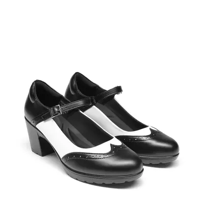 DREAM PAIRS Women's Oxford Mary Jane Dress Shoes Heels Classic round toe Mary Jane heels with cushioned insole and stable chunky heel for work, school and everyday wear,sohochic