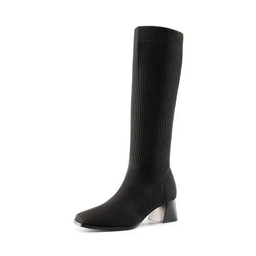Dream Pairs Women's Square-Toe Block-Heel Knee-High Footwear - Soft Padded Insole, Breathable, Arch Support, Women's Walking Shoes,shoes for back to school,back to school shoes,sohochic