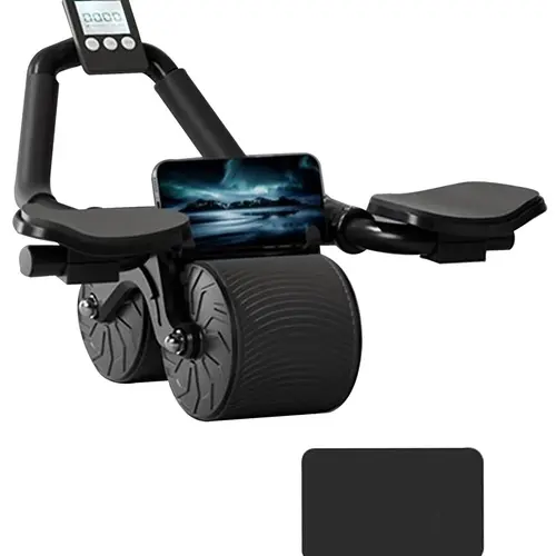 TekDeals Automatic Rebound Elbow Support Abdominal Wheel - Abs Workouts Equipment, Core Strengthening Trainer for Abdominal Exercise Ab Training, Wheel Ab Training, 16x15x9 in Fits Tight Home Spaces, Great for All Fitness Levels, Compact, Gym Stuff, Ab Ro