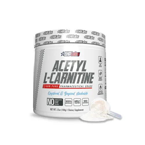 EHPlabs Acetyl L-Carnitine Powder, 100g Unflavored Amino Acid Fitness Supplement, Natural Energy & Mental Clarity Support, Stacks with OxyShred, Aids Daily Focus, Health & Nutrition Supply Component, Weight Losing Product