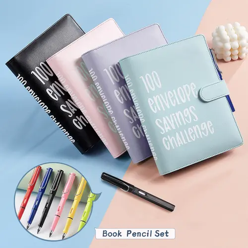 【Back to School Must-Have】100 Envelope Savings Book - Infinity Pencil, Monthly Budget Planner, Savings Challenge Planner, Finance Checklist Organizer, $5,050 Save Money Tool, Affordable Cute Office Supplies, Black Friday Gift Option,sohochic