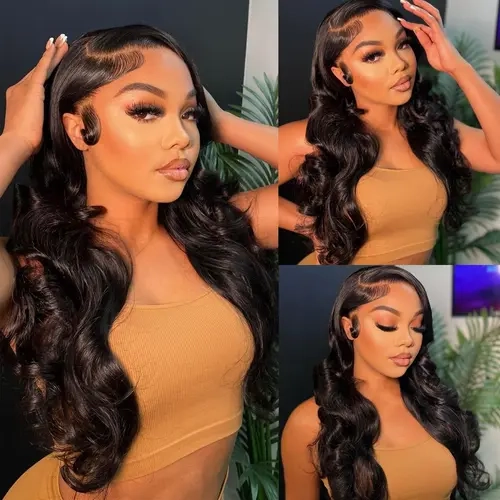 TInashe Body Wave 13x4 HD Lace Frontal Wig Huamn Hair Super Natural Pre-Plucked Hairline Glueless Pre-Bleached Knots Human Hair Wig