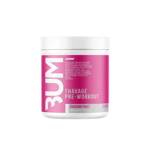 RAW Pre Workout Powder, Thavage (Beach Bum) - Chris Bumstead Sports Nutrition Supplement for Men & Women - Cbum Pre Workout for Working Out, Hydration, Mental Focus & Energy - 40 Servings