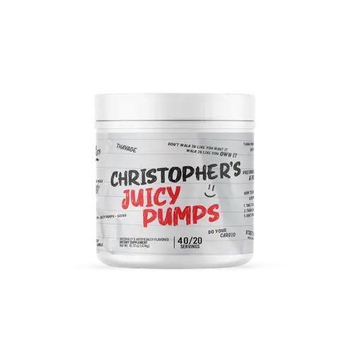 RAW Christopher’s Juicy Pumps Stim-Free Pre Workout Powder – Nitric Oxide Booster for Muscle Pump, Blood Flow & Focus – Caffeine-Free Pump Supplement – 30 Servings