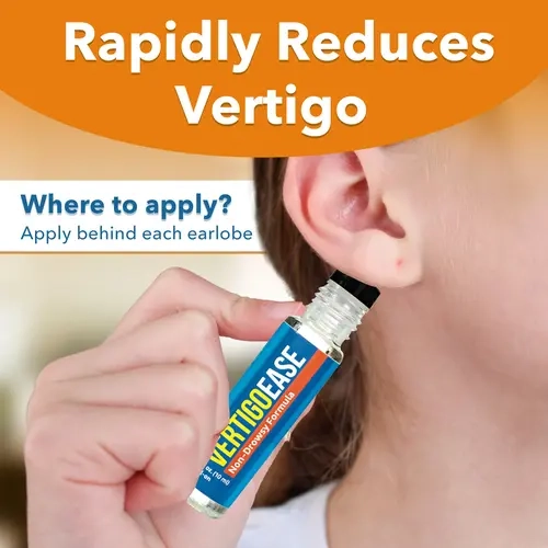 Vertigo Ease Aromatherapy Roll-on by Basic Vigor- Essential Oils for Dizziness & Nausea - Lavender, Frankincense, Ginger, Peppermint - 10ml - Made in USA. HSA/FSA Eligible