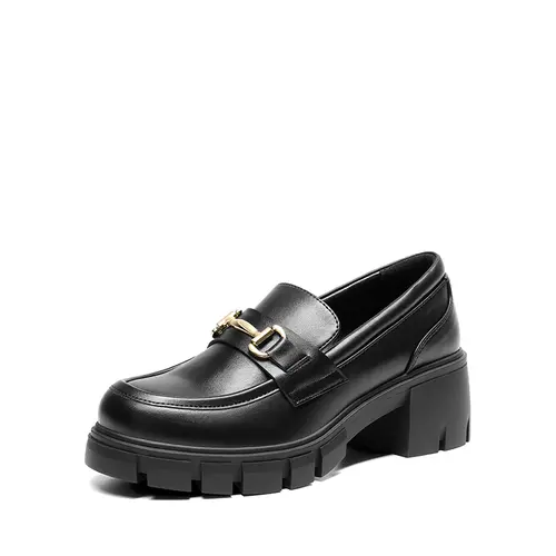 Dream Pairs Women's Chunky Slip-On Loafers with Round Toe and Chunky Bit Detail, Comfortable Synthetic Leather Casual Walking Shoes, Slip On Shoes, Soft, Stylish, Footwear, Casual Wear, Design, Statement Shoes,sohochic
