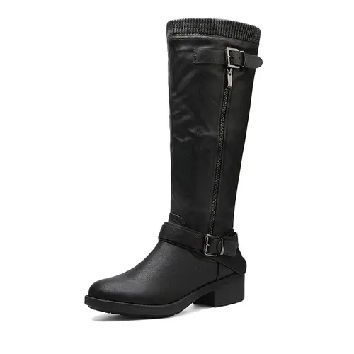 Dream Pairs Women’s Wide-Calf Knee-High Platform Shoe - Footwear with Memory-Foam Insole, Padded Collar, Classic Style,shoes for back to school,back to school shoes,sohochic