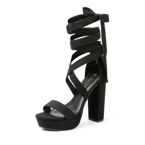 Dream Pairs Women's Strappy Gladiator Sandals, Chunky 5.12" Platform High Heels with an Ankle Strap and Padded Insole for All-Day Comfort, Walking Shoes, Footwear, Strap Sandals, Sandals Women,sohochic