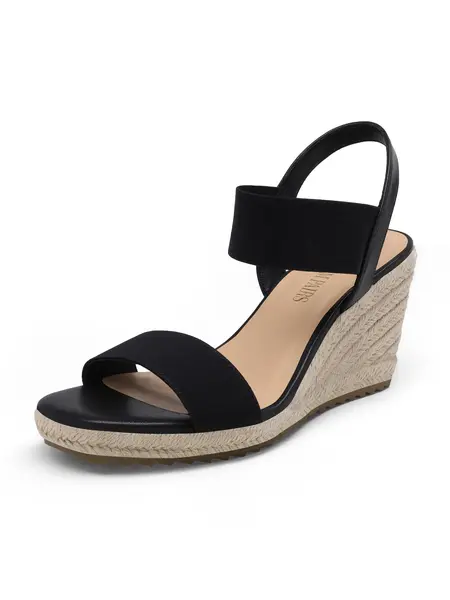 Dream Pairs Wedges for Women, Espadrille Platform Open Toe Sandals, Comfortable Dressy Walking Shoes with Elastic Ankle Strap, Footwear, Stylish, Heeled, Shoes For Women, Women's Shoes, Sandals For Women, Slip On,sohochic