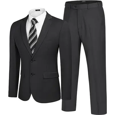 COOFANDY Men's 2 Piece Suits Classic Fit 2 Button Dress Suits Tuxedo Jacket Blazer for Wedding Business Dinner Prom Formal Menswear Elegant