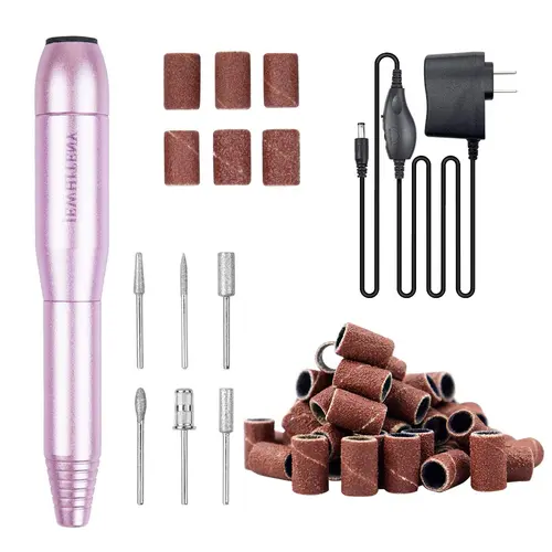 Jewhiteny Professional 25000RPM Electric Nail Drill Machine - Portable Manicure Pedicure Tools Kit with Drill Bits for Acrylics, Gel, Cuticle Exfoliation, Smoothing & Nail Art Decoration